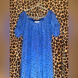 Blue leopard print babydoll like dress. Jessica Simpson. Size 10